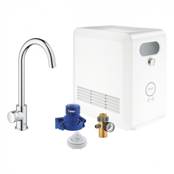 Grohe Blue Professional Mono sistema per acqua filtrata, refrigerata e frizzante, bocca C, cromato - 31302002