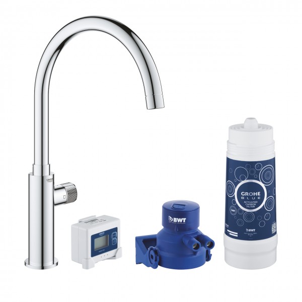 Grohe Blue Pure Mono rubinetto per lavello con sistema filtrante dell'acqua, cromato - 30387000