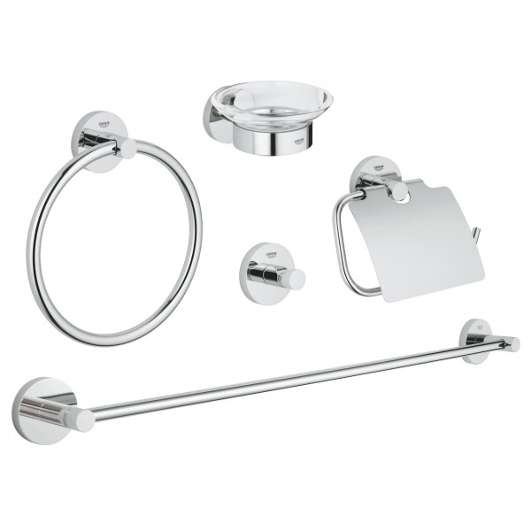 Grohe Essentials set accessori bagno 5-in-1, finitura cromo - 40344001