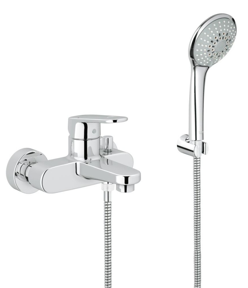 Grohe Europlus miscelatore monocomando per vasca con set doccia, installazione a parete - 33547002