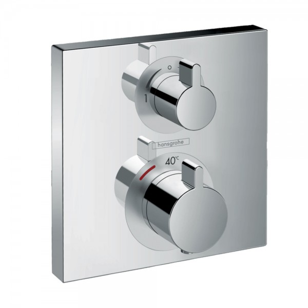miscelatore termostatico Hansgrohe Ecostat Square per doccia con deviatore a 2 vie, cromato - 15714000